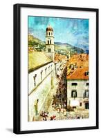 Ancient Dubrovnik - Artistic Picture In Painting Style-Maugli-l-Framed Art Print