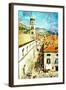 Ancient Dubrovnik - Artistic Picture In Painting Style-Maugli-l-Framed Art Print