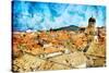 Ancient Dubrovnik -Artwork In Painting Style-Maugli-l-Stretched Canvas