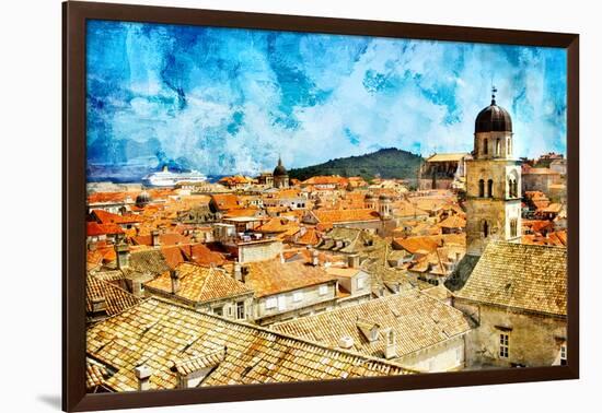 Ancient Dubrovnik -Artwork In Painting Style-Maugli-l-Framed Art Print