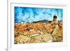 Ancient Dubrovnik -Artwork In Painting Style-Maugli-l-Framed Art Print