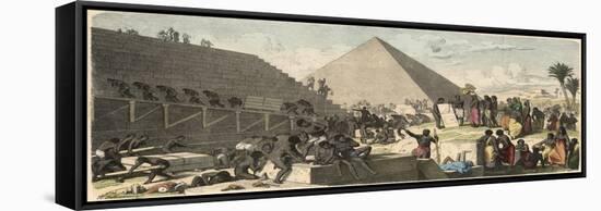 Ancient Egypt : Build the Pyramids,-Heinrich Leutemann-Framed Stretched Canvas