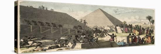 Ancient Egypt : Build the Pyramids,-Heinrich Leutemann-Stretched Canvas