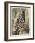 Ancient Egypt: Carving a statue of the Abu Simbel Temple,-Heinrich Leutemann-Framed Giclee Print