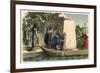 Ancient Egypt : Distinguished lady travelling in a barque,-Heinrich Leutemann-Framed Giclee Print