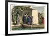 Ancient Egypt : Distinguished lady travelling in a barque,-Heinrich Leutemann-Framed Giclee Print