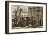 Ancient Egypt : Ethiopians bring their tributes before the Pharaoh,-Heinrich Leutemann-Framed Giclee Print