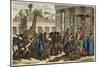 Ancient Egypt : Ethiopians bring their tributes before the Pharaoh,-Heinrich Leutemann-Mounted Giclee Print