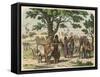 Ancient Egypt: farming and hunting,-Heinrich Leutemann-Framed Stretched Canvas