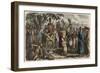 Ancient Egypt: prisoners before the victorious pharaoh Ramses II, to have their hands cut off-Heinrich Leutemann-Framed Giclee Print