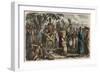 Ancient Egypt: prisoners before the victorious pharaoh Ramses II, to have their hands cut off-Heinrich Leutemann-Framed Giclee Print