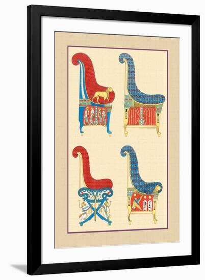 Ancient Egyptian Chairs-J. Gardner Wilkinson-Framed Art Print