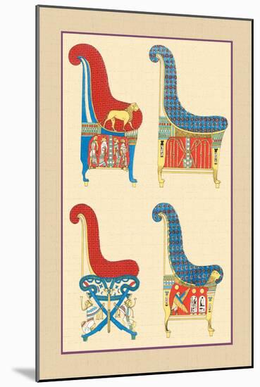 Ancient Egyptian Chairs-J. Gardner Wilkinson-Mounted Art Print