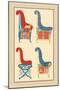 Ancient Egyptian Chairs-J. Gardner Wilkinson-Mounted Art Print