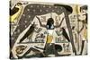 Ancient Egyptian Deities Shu Separating Sibu and Nuit-null-Stretched Canvas