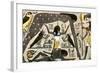 Ancient Egyptian Deities Shu Separating Sibu and Nuit-null-Framed Giclee Print