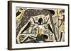Ancient Egyptian Deities Shu Separating Sibu and Nuit-null-Framed Giclee Print