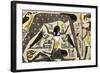 Ancient Egyptian Deities Shu Separating Sibu and Nuit-null-Framed Giclee Print