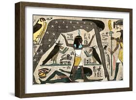 Ancient Egyptian Deities Shu Separating Sibu and Nuit-null-Framed Giclee Print