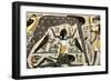 Ancient Egyptian Deities Shu Separating Sibu and Nuit-null-Framed Giclee Print