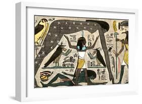 Ancient Egyptian Deities Shu Separating Sibu and Nuit-null-Framed Giclee Print