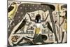 Ancient Egyptian Deities Shu Separating Sibu and Nuit-null-Mounted Giclee Print