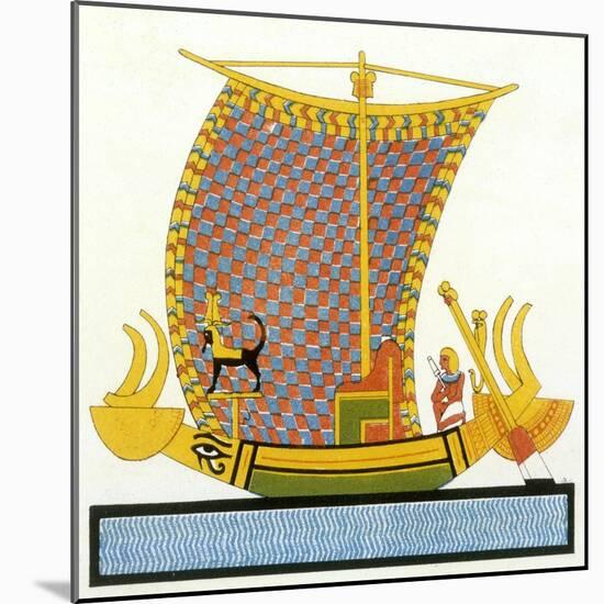 Ancient Egyptian Galley-null-Mounted Art Print