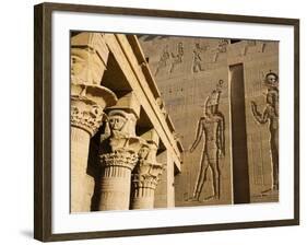 Ancient Egyptian hieroglyphics at ruins in Aswan-Franz-Marc Frei-Framed Photographic Print