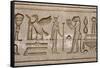 Ancient Egyptian Hieroglyphs Carved on the Wall of Hathor Temple-null-Framed Stretched Canvas