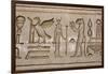 Ancient Egyptian Hieroglyphs Carved on the Wall of Hathor Temple-null-Framed Photographic Print