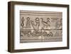 Ancient Egyptian Hieroglyphs Carved on the Wall of Hathor Temple-null-Framed Photographic Print