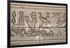 Ancient Egyptian Hieroglyphs Carved on the Wall of Hathor Temple-null-Framed Photographic Print