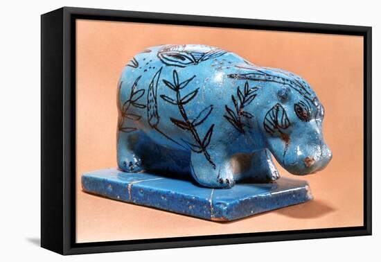 Ancient Egyptian Hippopotamus Figurine, 16th Century BC-null-Framed Stretched Canvas