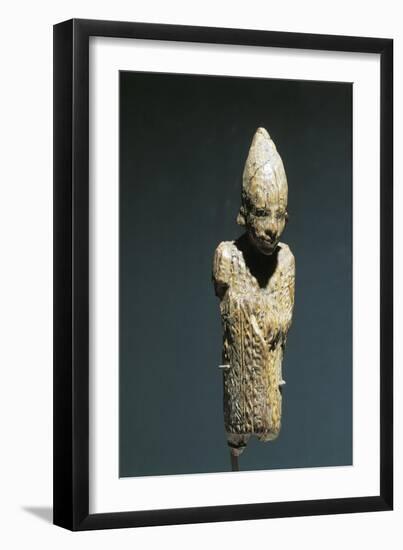 Ancient Egyptian Ivory Statuette of King-null-Framed Giclee Print