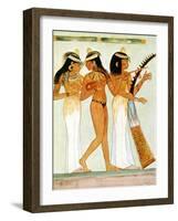 Ancient Egyptian Musicians and a Dancer, 1910-Walter Tyndale-Framed Giclee Print