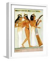 Ancient Egyptian Musicians and a Dancer, 1910-Walter Tyndale-Framed Giclee Print