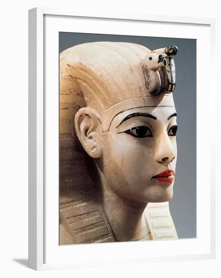 Ancient Egyptian Painted Alabaster Head from Treasure of Tutankhamen-null-Framed Giclee Print