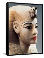 Ancient Egyptian Painted Alabaster Head from Treasure of Tutankhamen-null-Framed Stretched Canvas