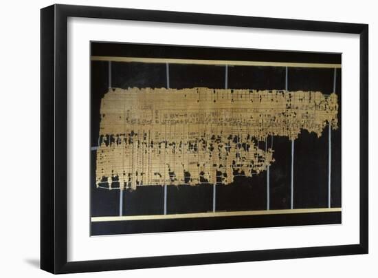 Ancient Egyptian Papyrus with Monthly Accounting Report-null-Framed Giclee Print