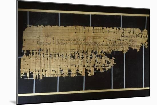 Ancient Egyptian Papyrus with Monthly Accounting Report-null-Mounted Giclee Print