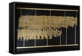 Ancient Egyptian Papyrus with Monthly Accounting Report-null-Framed Stretched Canvas