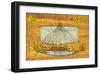 Ancient Egyptian Sailing Boat-null-Framed Art Print