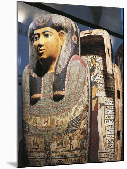 Ancient Egyptian Sarcophagus of Woman Named Udjarenes-null-Mounted Giclee Print
