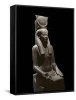 Ancient Egyptian Sculpture Representing the Goddess Hathor-null-Framed Stretched Canvas