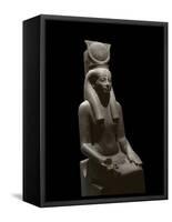 Ancient Egyptian Sculpture Representing the Goddess Hathor-null-Framed Stretched Canvas