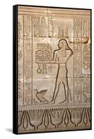 Ancient Egyptian Sunken Relief Depicting Man Carrying Offerings to the Goddess Hathor-null-Framed Stretched Canvas