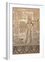 Ancient Egyptian Sunken Relief Depicting Man Carrying Offerings to the Goddess Hathor-null-Framed Photographic Print