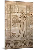 Ancient Egyptian Sunken Relief Depicting Man Carrying Offerings to the Goddess Hathor-null-Mounted Photographic Print