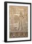 Ancient Egyptian Sunken Relief Depicting Man Carrying Offerings to the Goddess Hathor-null-Framed Photographic Print