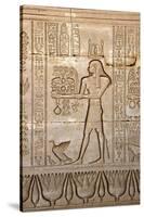 Ancient Egyptian Sunken Relief Depicting Man Carrying Offerings to the Goddess Hathor-null-Stretched Canvas